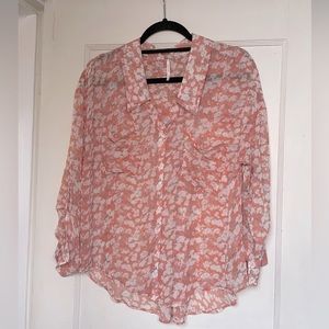 Free People floral sheer blouse